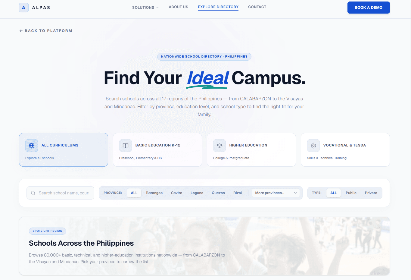 Alpas product screen