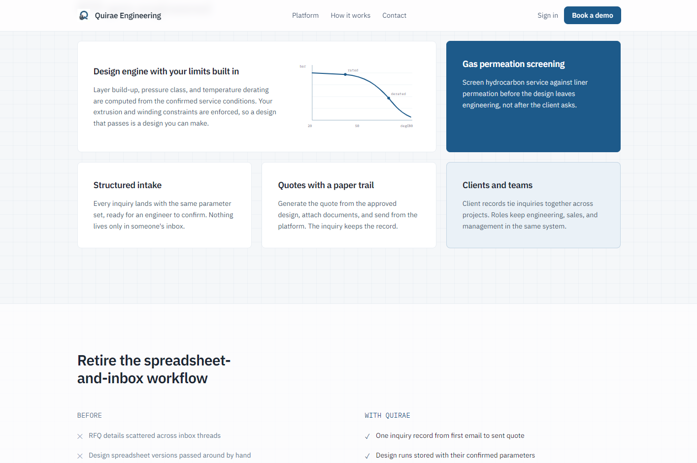 Quirae Engineering product screen